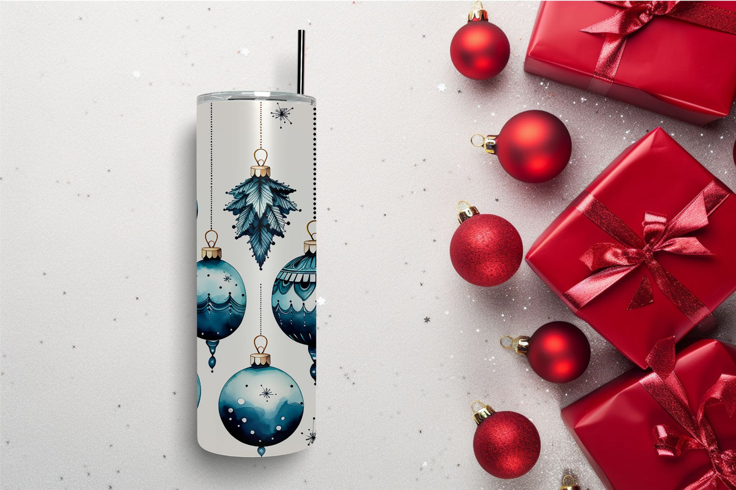 Watercolor Ornaments Blue 2 Tumbler