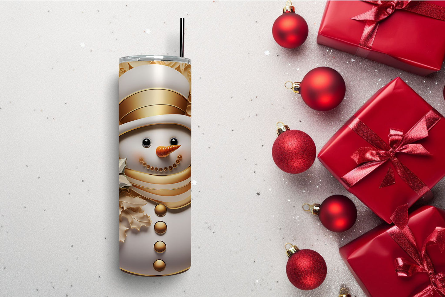 Golden Snowman 4 Tumbler