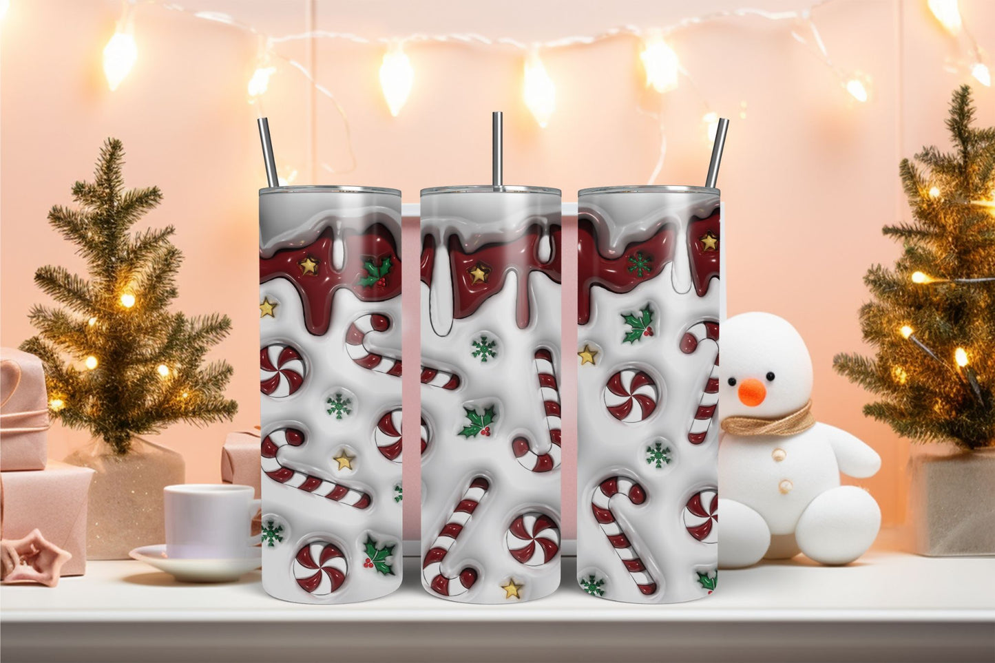 Inflated Candy Canes Red Tumbler