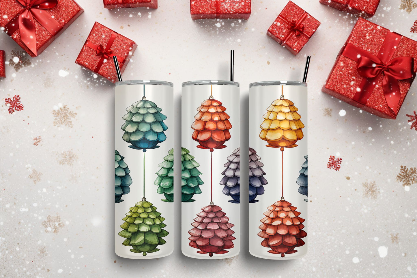 Colorful Pinecone Ornaments Tumbler