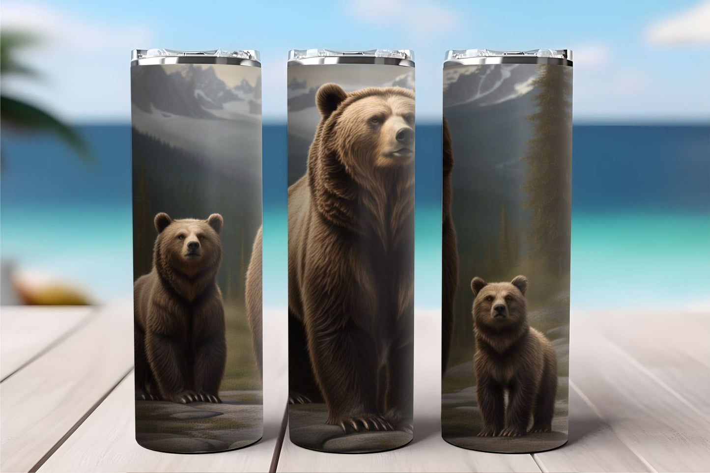 Bear With Cubs Tumbler
