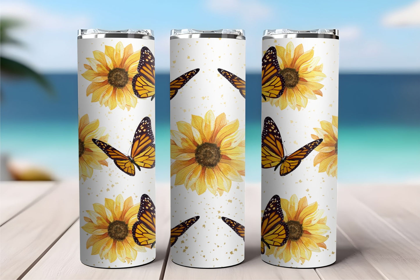 Papillions and Sunflowers Tumbler