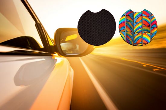 Abstract Rainbows Car Coasters
