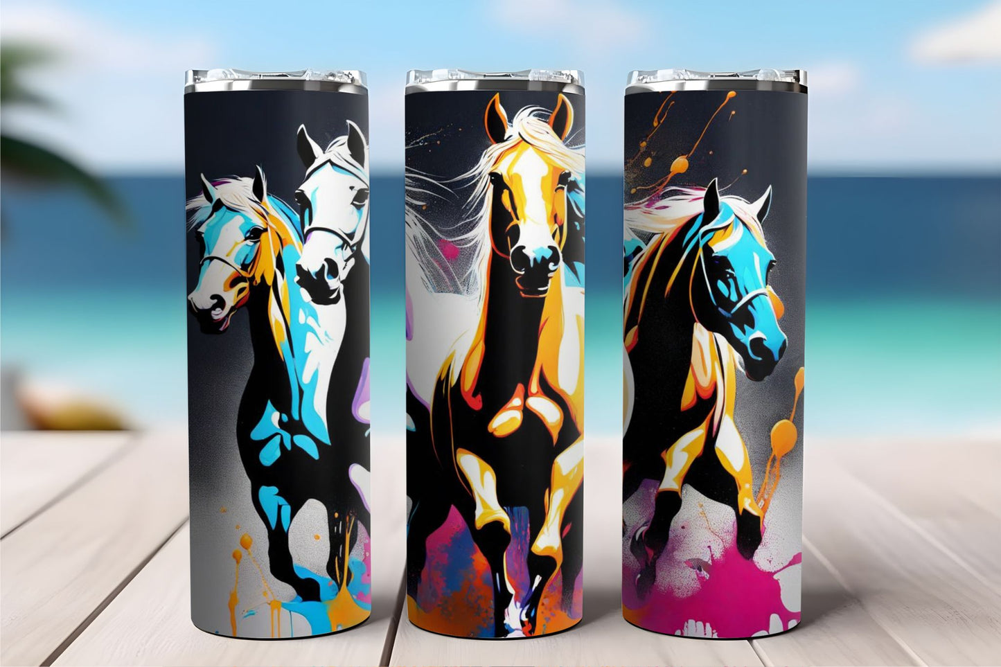 Running Horses Tumbler