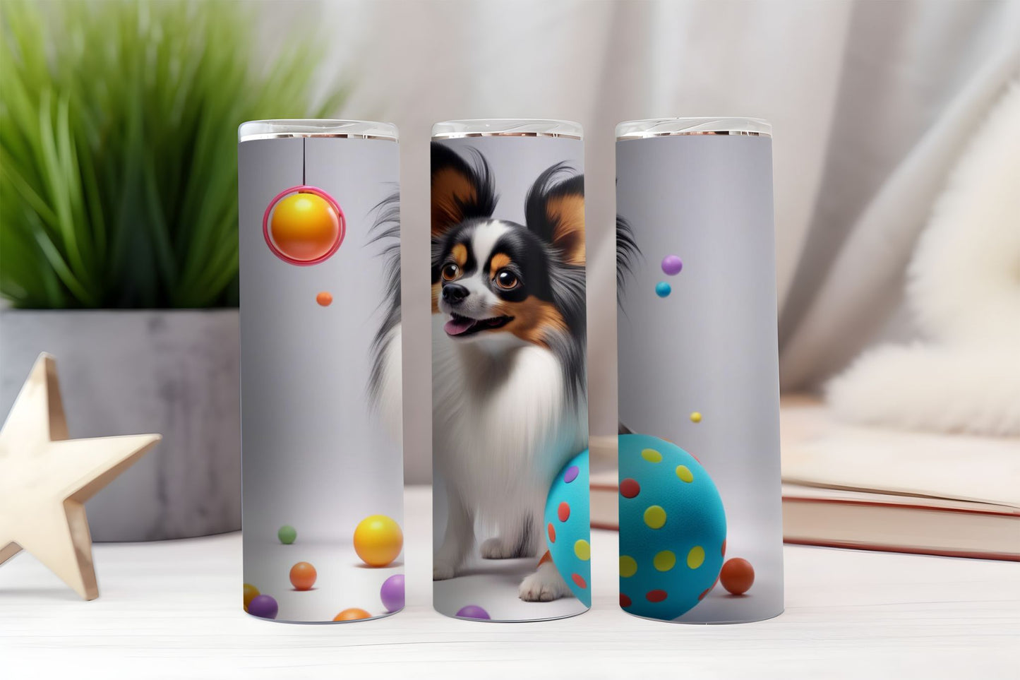 Papillon With Toys Tumbler