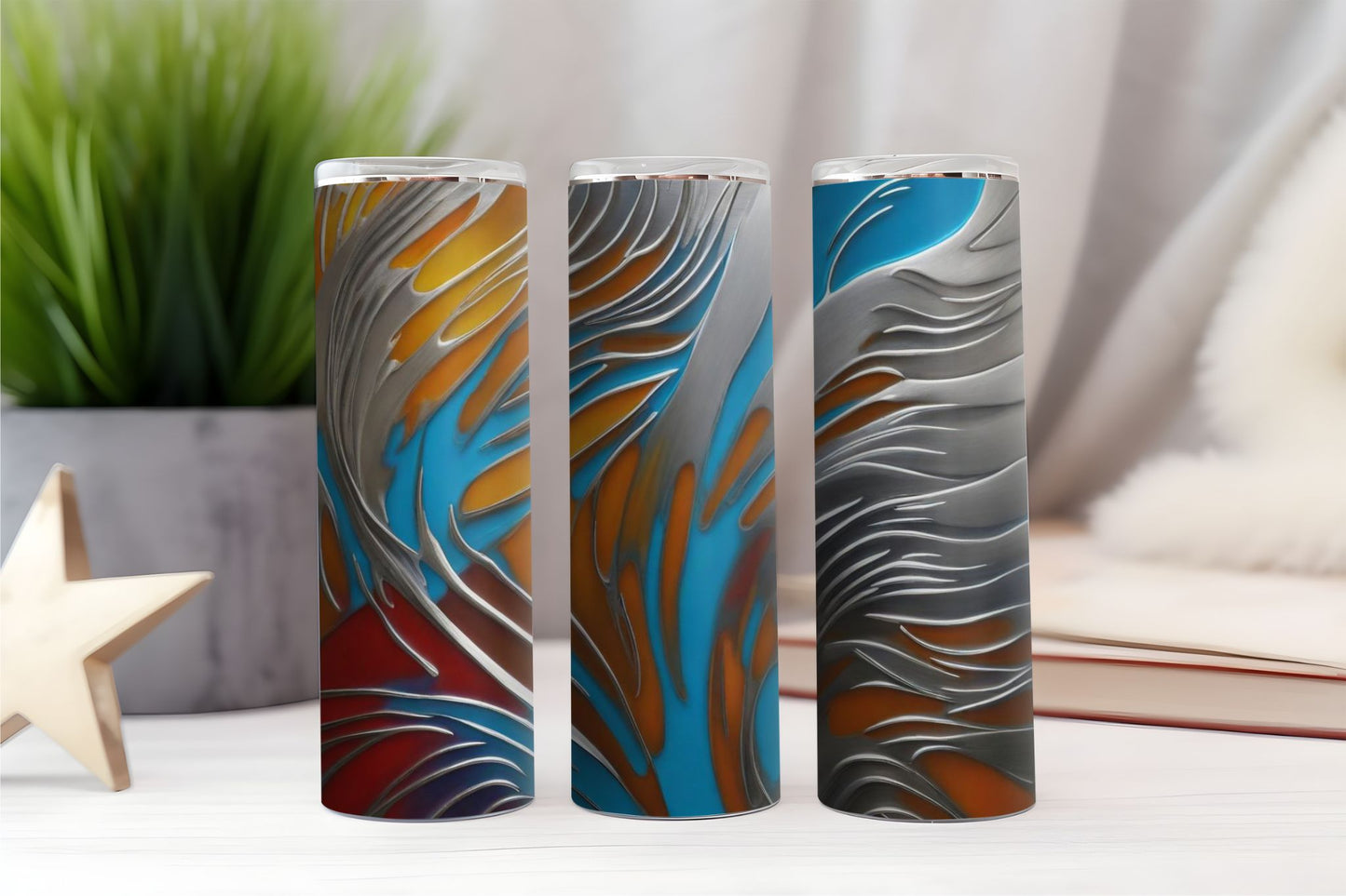 Abstract Silver Tumbler