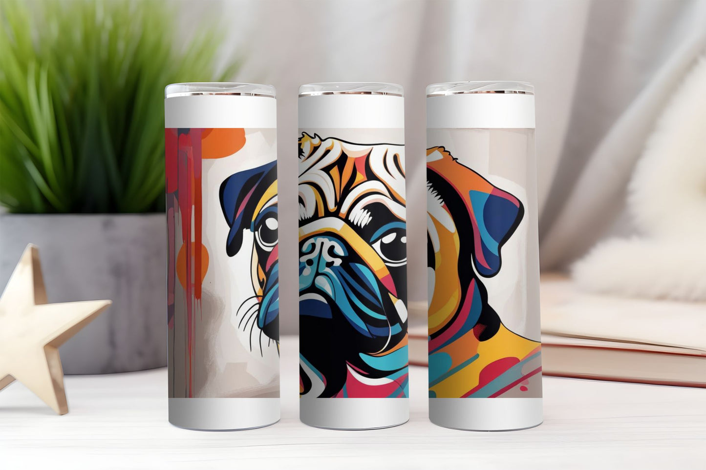 Colorful Pug Tumbler