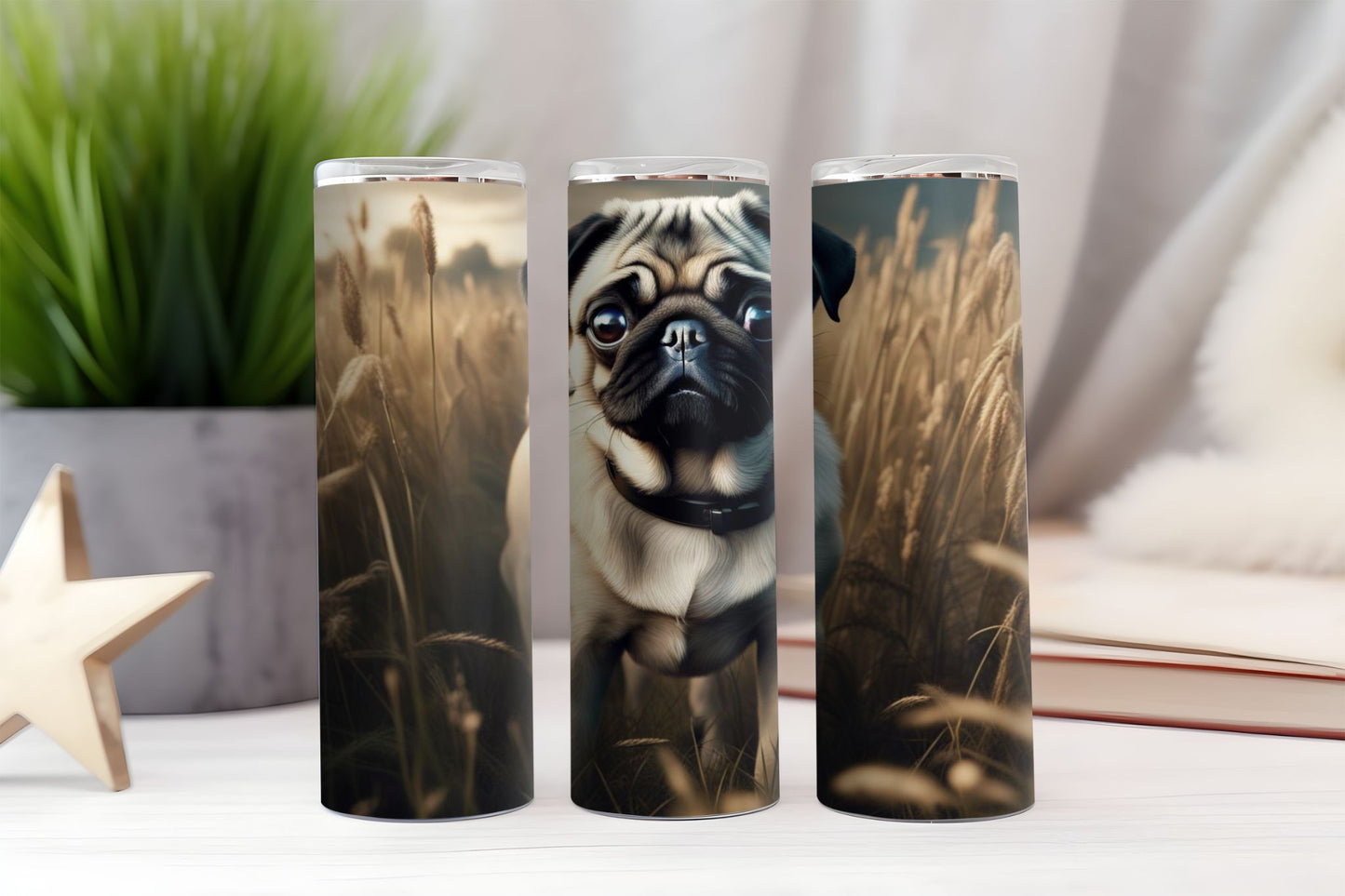 Pug In A Field Tumbler