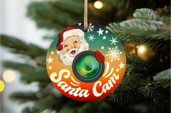 Santa Cam Multi-Color Ornament