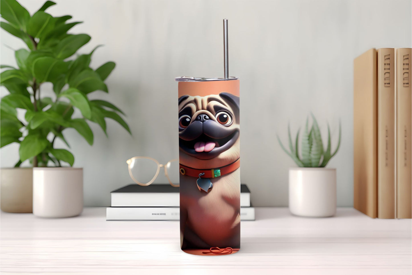Pug With Toys Tumbler