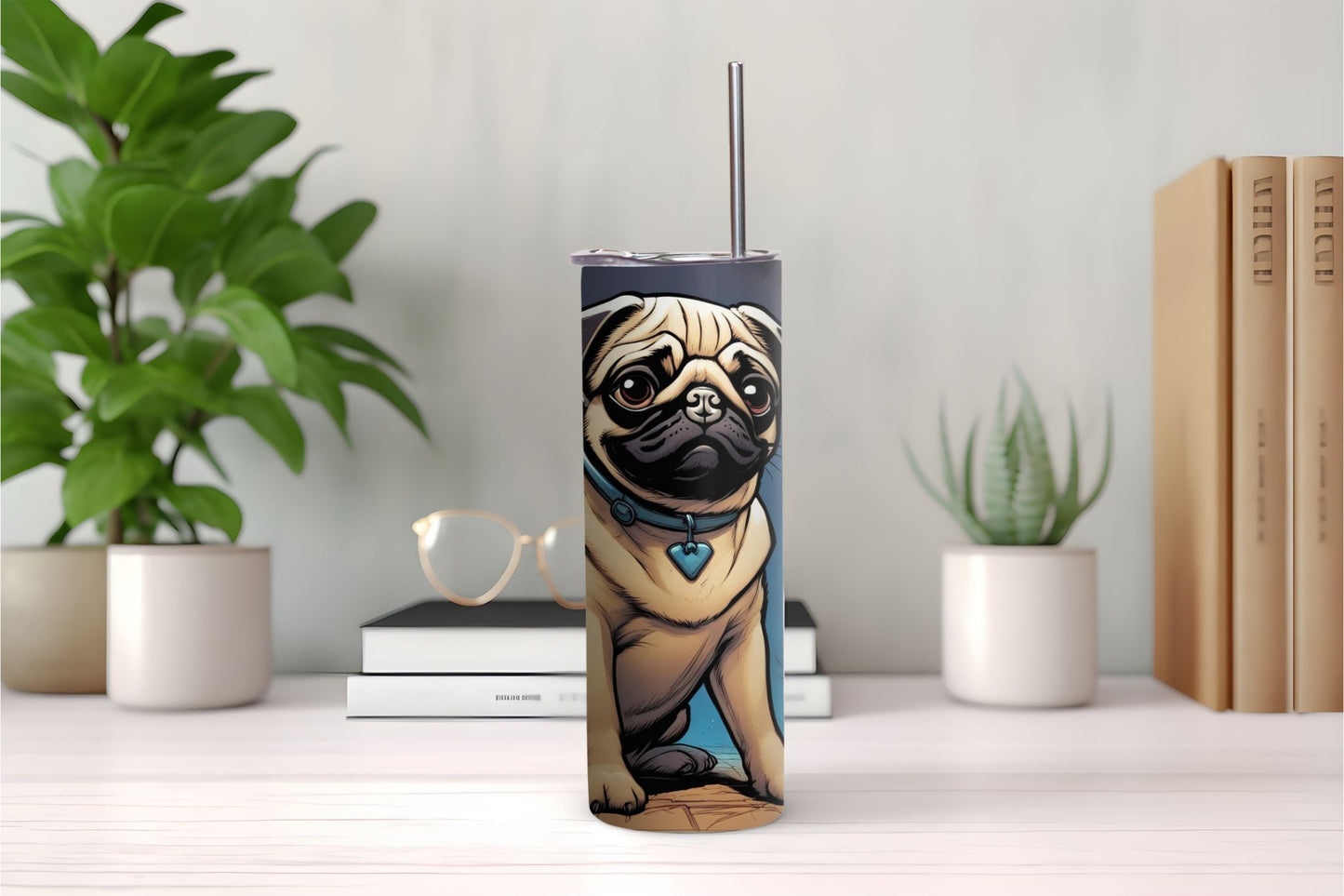 Comic Pug Tumbler