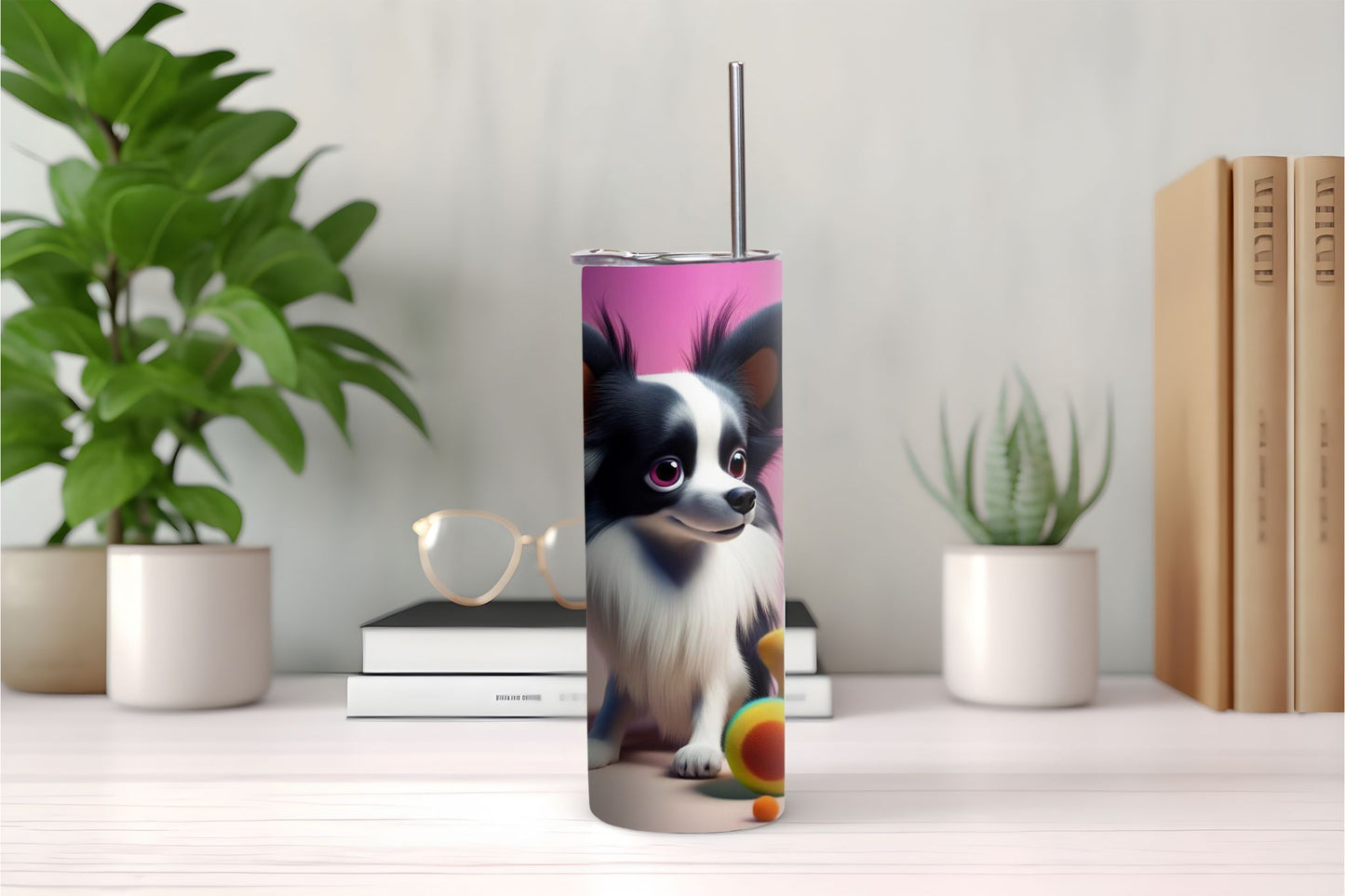 Papillon With Toys 2 Tumbler
