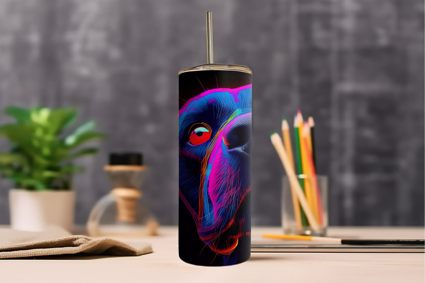 Neon Dog Tumbler