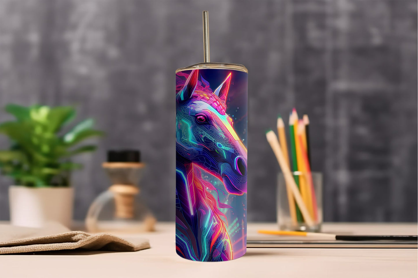 Neon Horse Tumbler