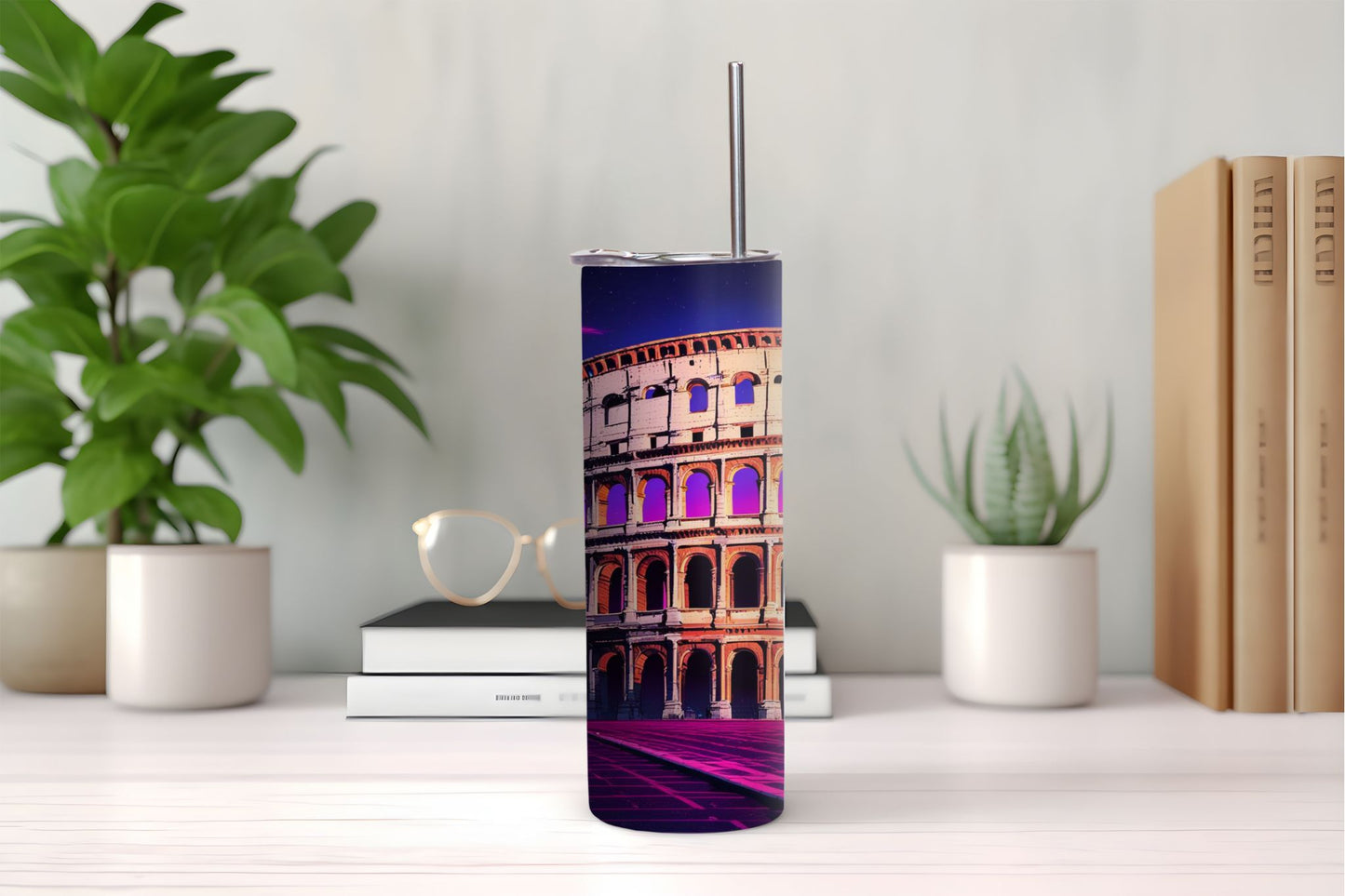 Pink Colosseum Tumbler