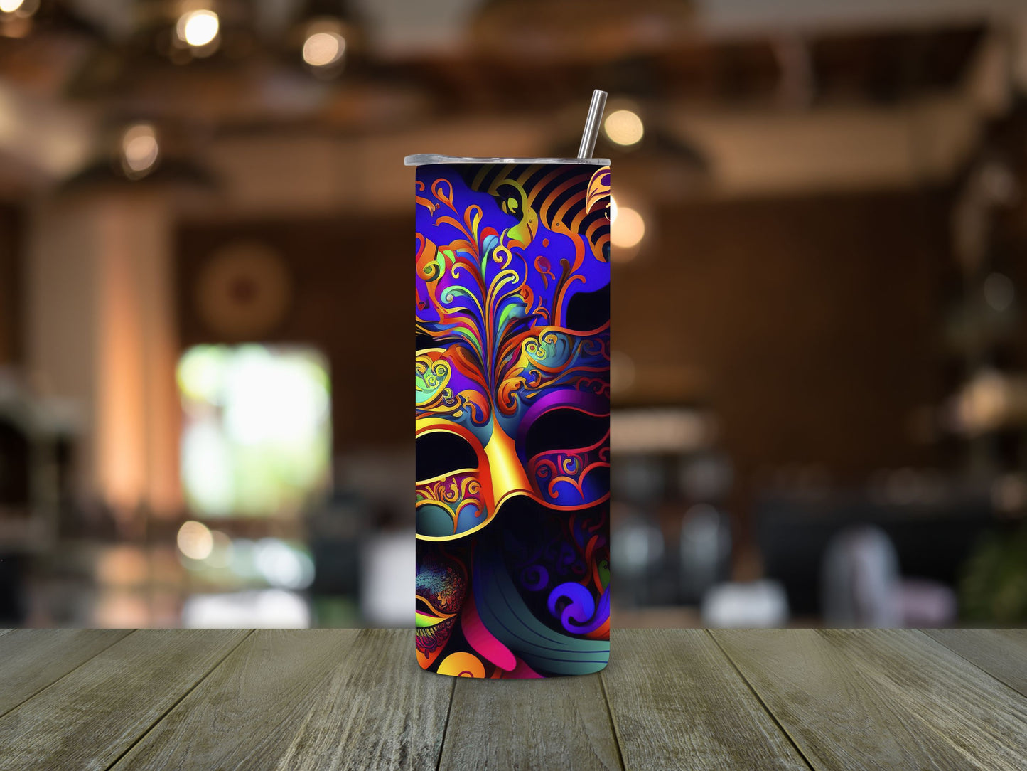 Mardi Gras Mask 6 Tumbler