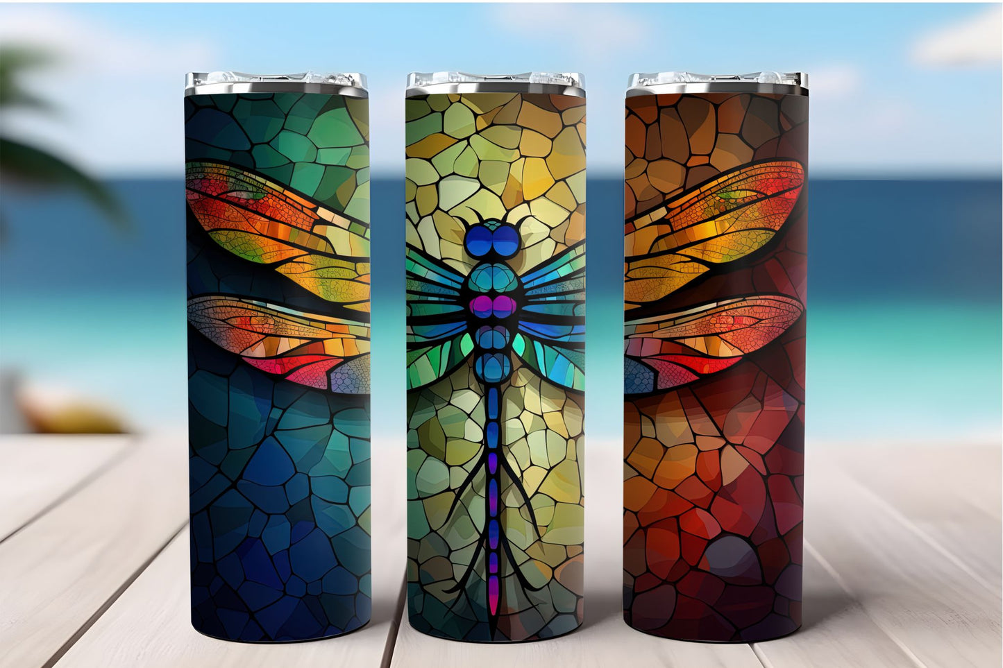 Dragonfly Stained Glass Tumbler
