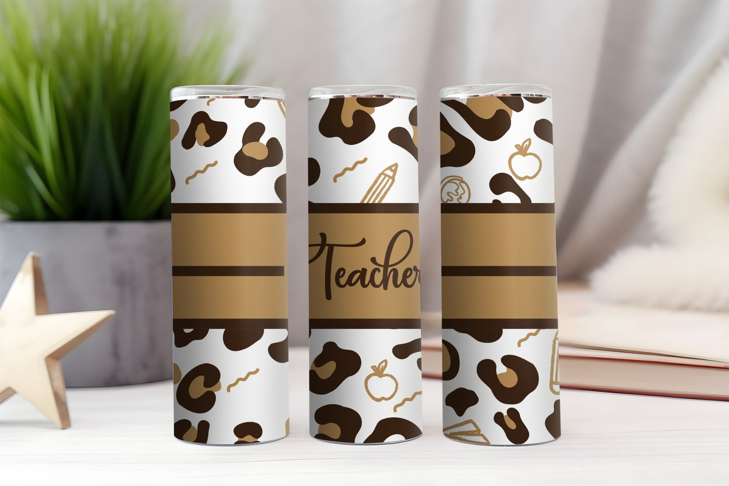Teacher Animal Print Tumbler