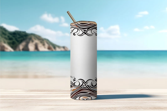 Simple Swirl Border Design Tumbler