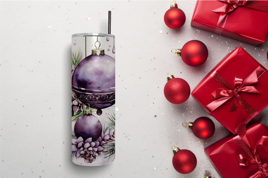 Watercolor Ornaments Purple 2 Tumbler