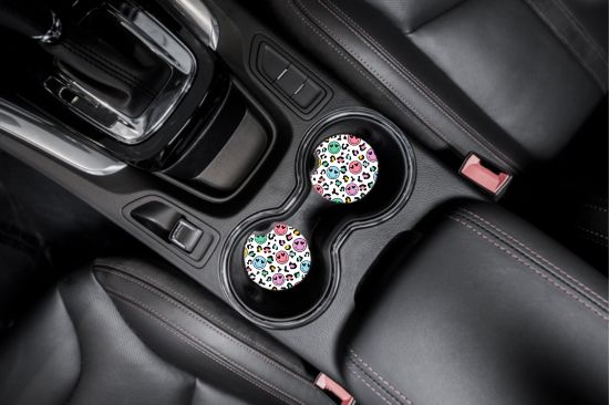 Colorful Smiles Car Coasters