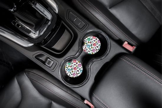 Colorful Smiles Car Coasters