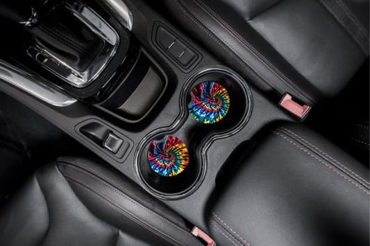 Tye Dyed Swirls Car Coasters