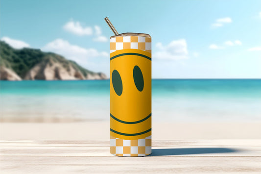 Checkerboard Smiles 3 Tumbler