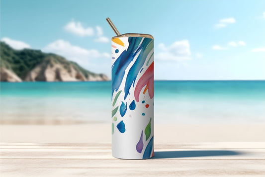 Simple Painted Border Design Tumbler