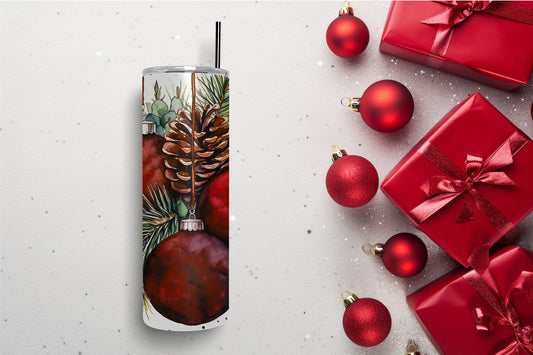 Watercolor Ornaments Red 2 Tumbler