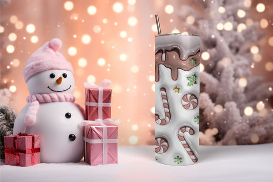Inflated Candy Canes Pink Tumbler