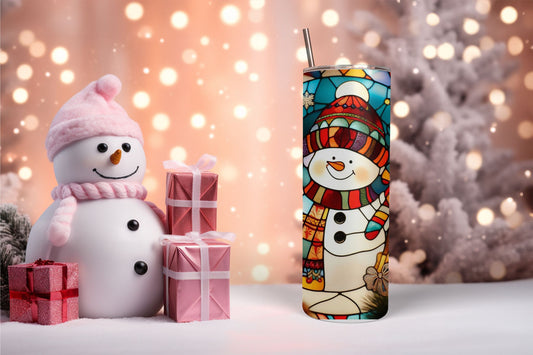 Stained Glass Snowman 1 Tumbler