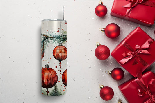 Watercolor Ornaments Red 1 Tumbler
