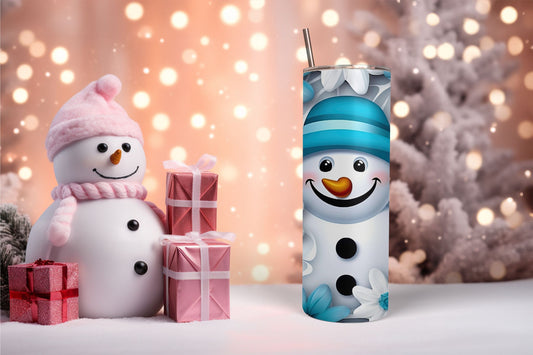 Blue Snowman Tumbler