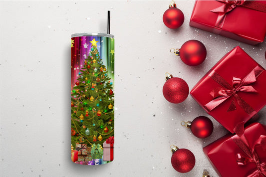 Colorful Christmas Tree Tumbler