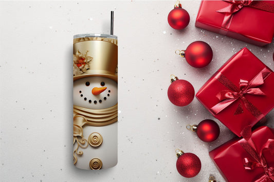Golden Snowman 3 Tumbler