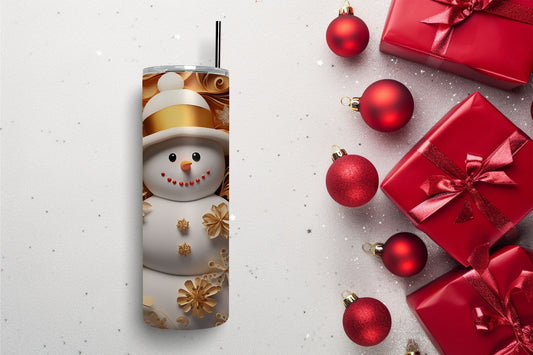 Golden Snowman 1 Tumbler