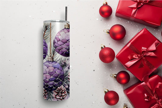 Watercolor Ornaments Purple 1 Tumbler