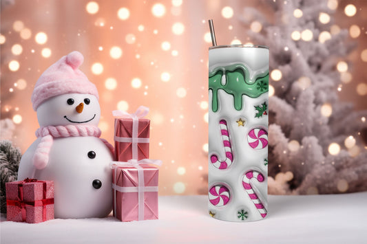 Inflated Candy Canes Green Tumbler