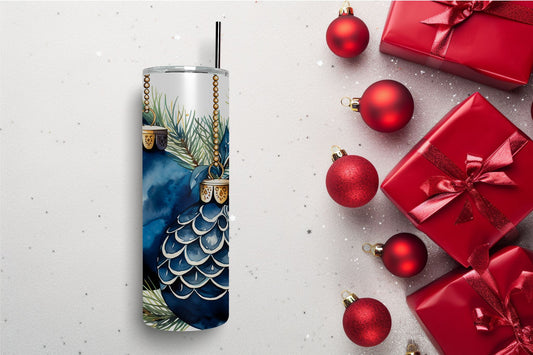 Watercolor Ornaments Blue 1 Tumbler