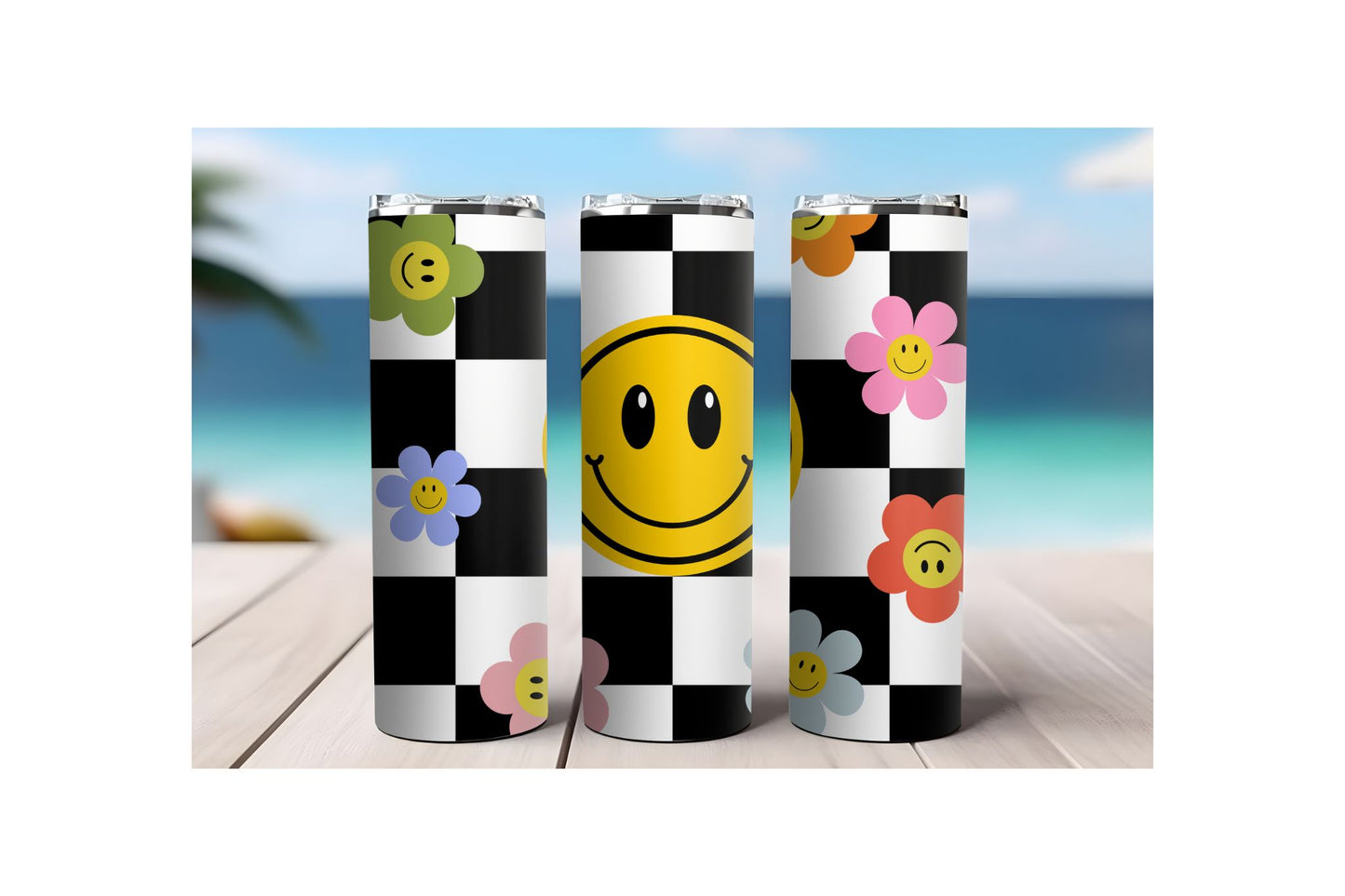 Checkerboard Smiles 2 Tumbler
