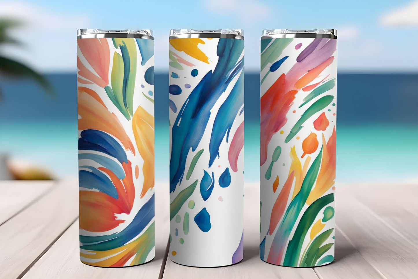 Simple Painted Border Design Tumbler