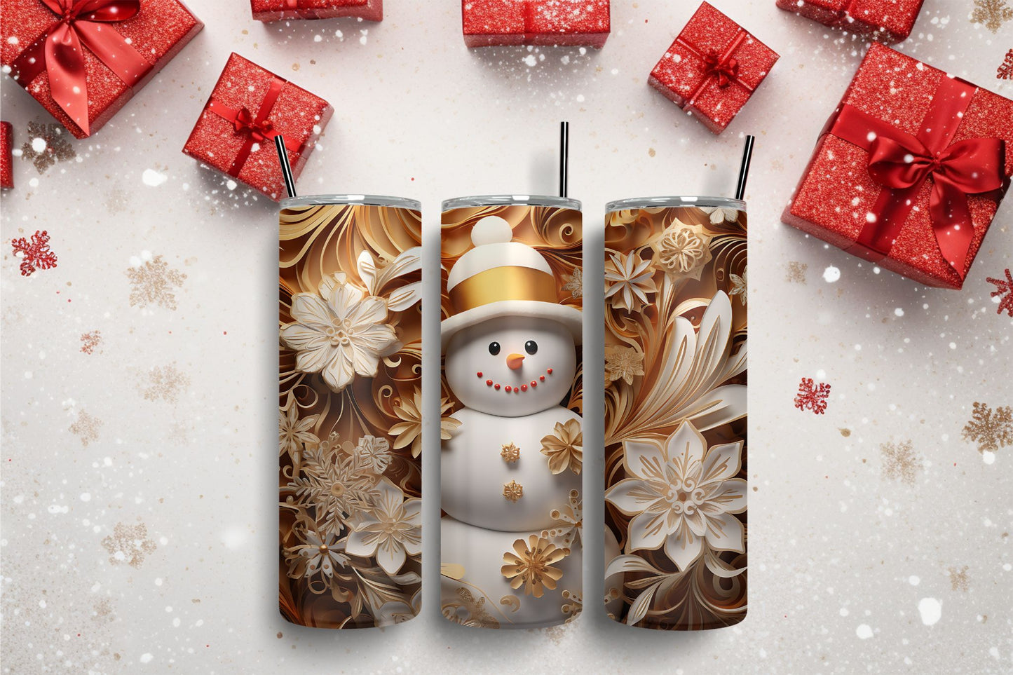 Golden Snowman 1 Tumbler