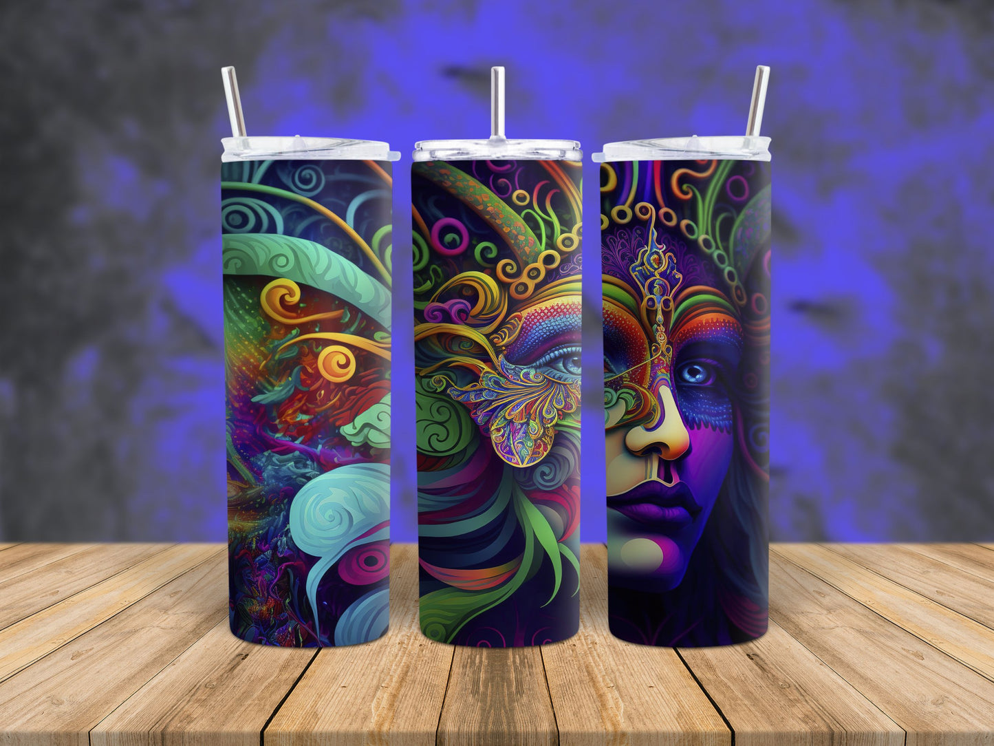 Mardi Gras Mask 3 Tumbler