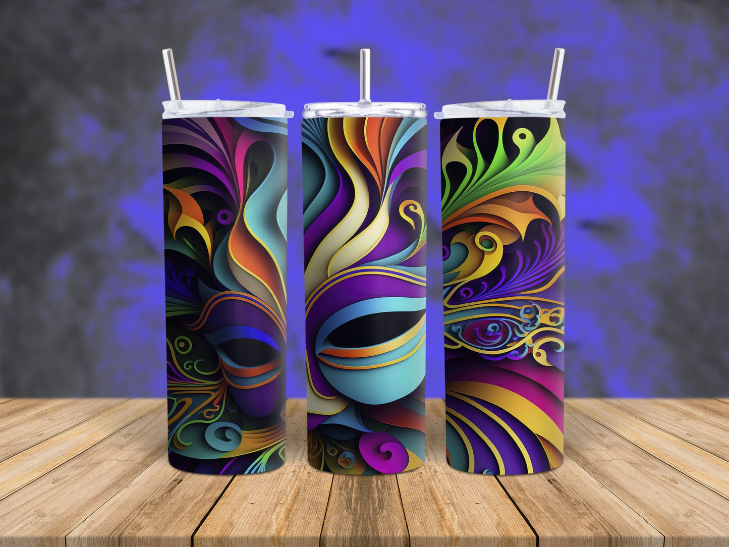 Mardi Gras Mask 4 Tumbler