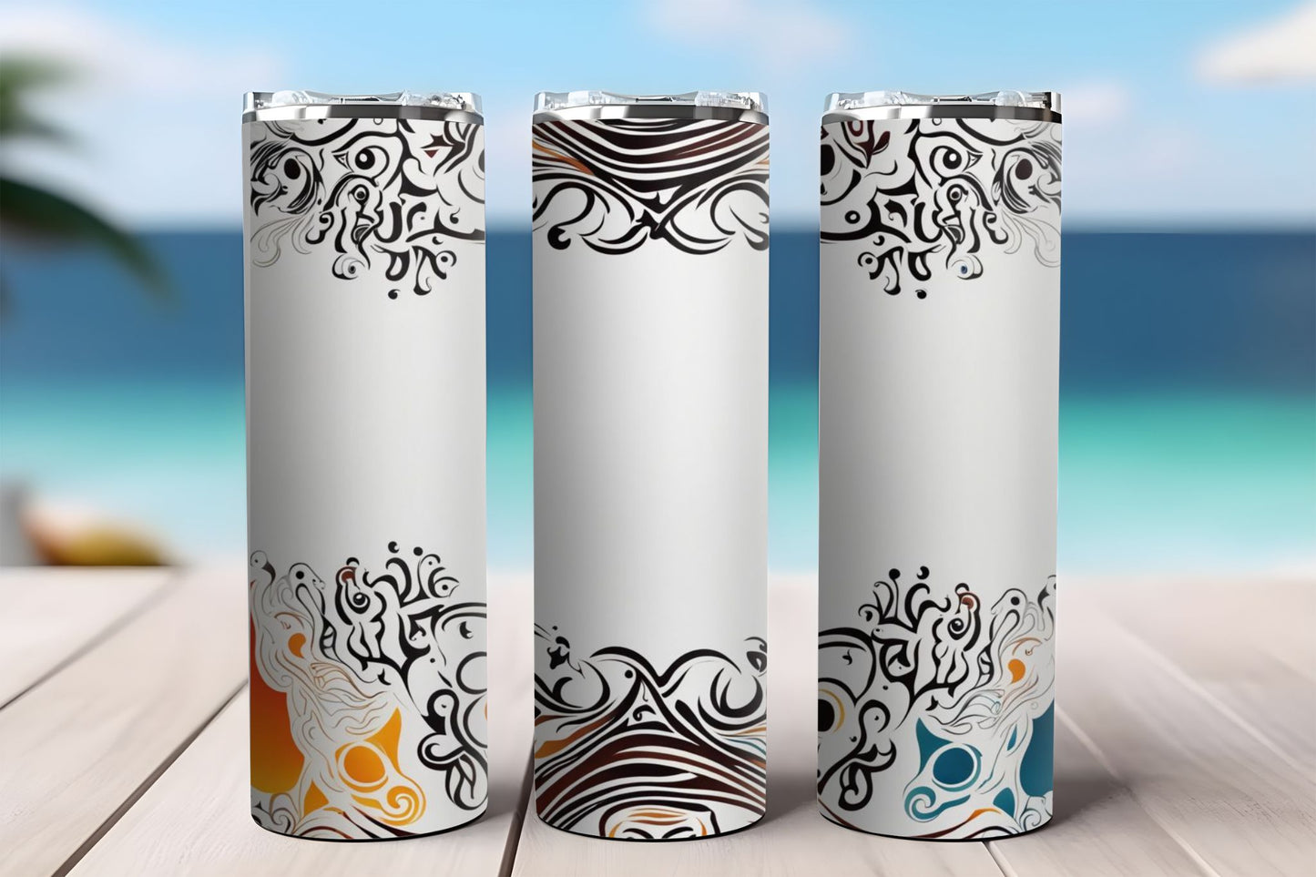 Simple Swirl Border Design Tumbler
