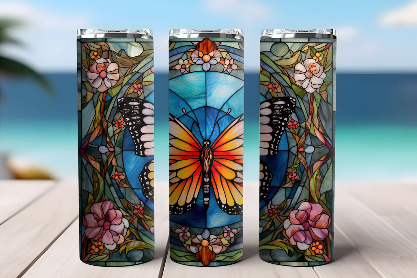 Butterfly Stained Glass Tumbler