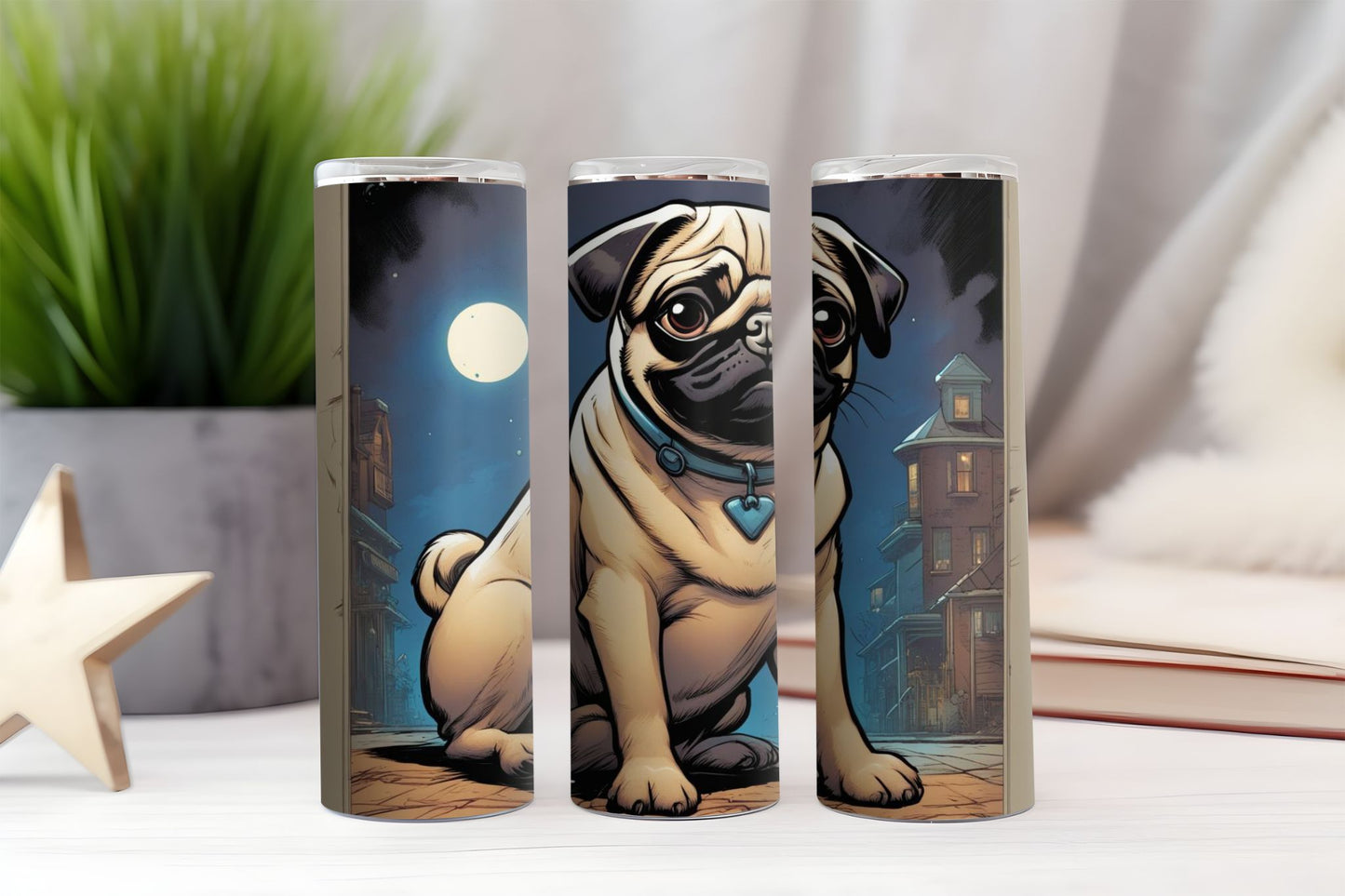 Comic Pug Tumbler