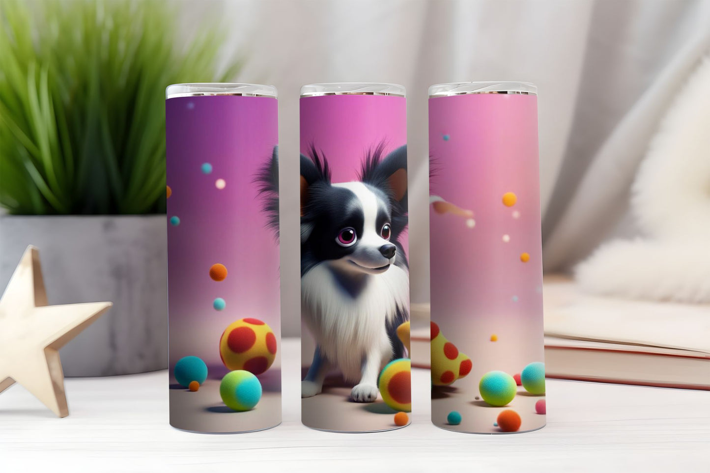 Papillon With Toys 2 Tumbler