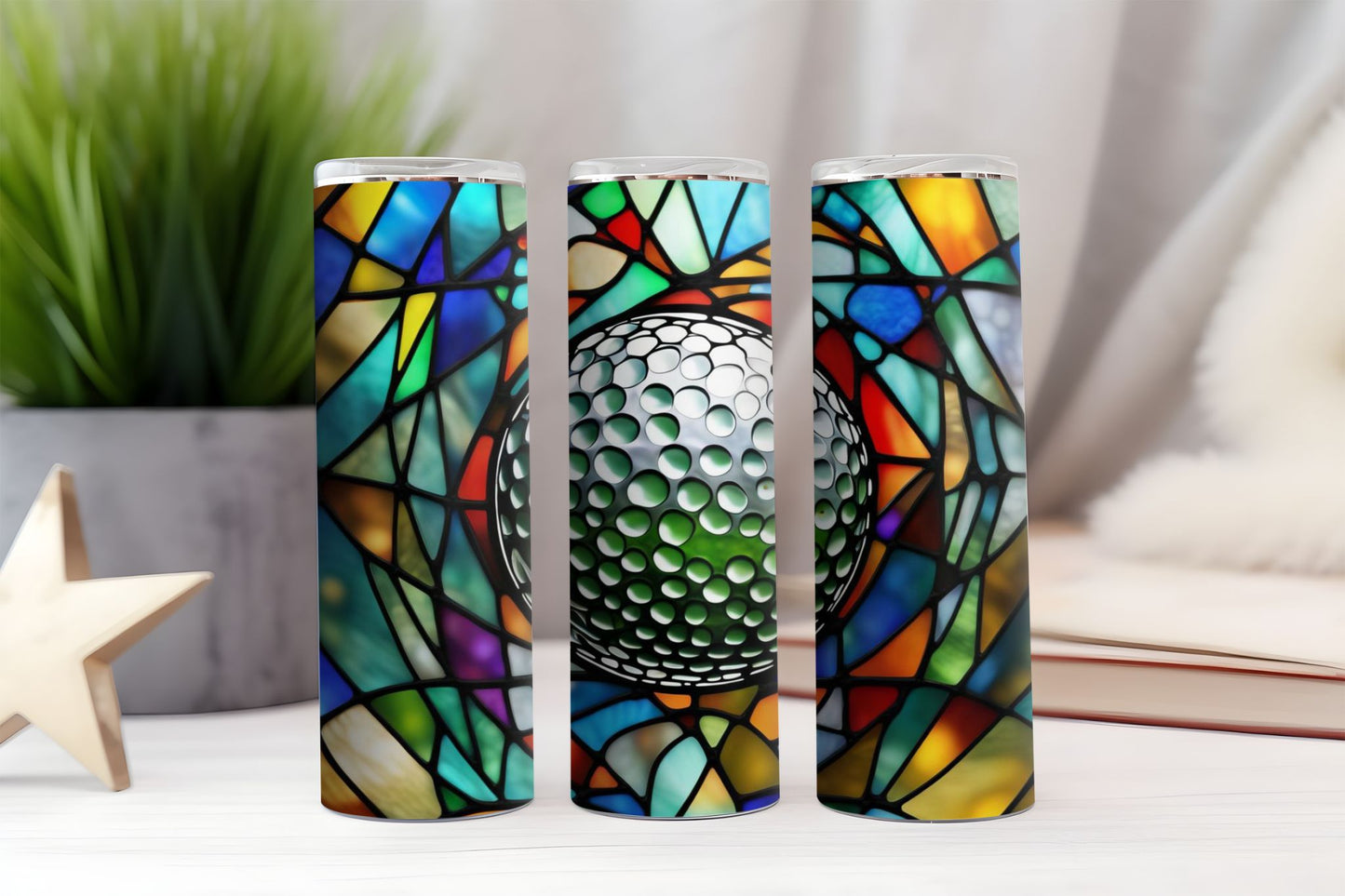 Stained Glass Golf Tumbler